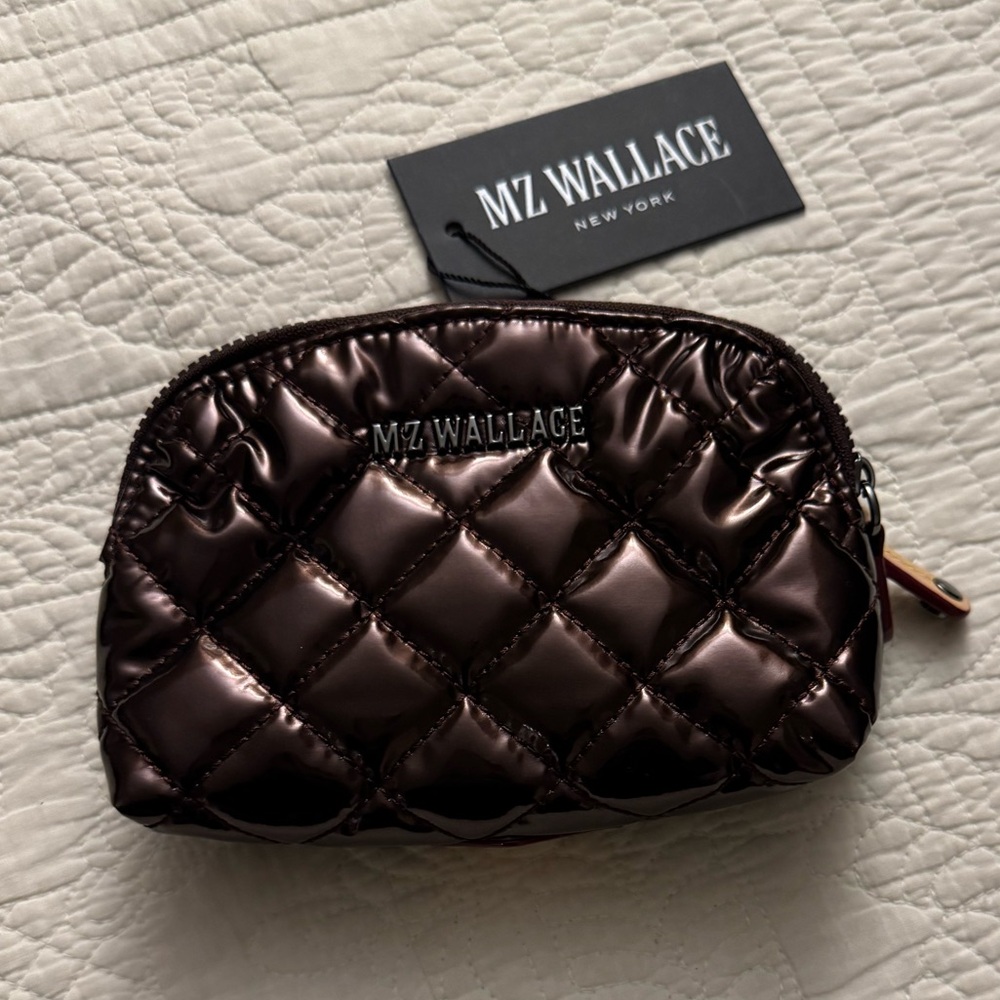 MZ Wallace Shiny Quilted Cosmetic Case in Boudreaux